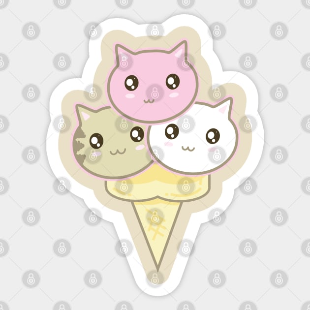 Ice Cream Kitties Sticker by KimonoKat